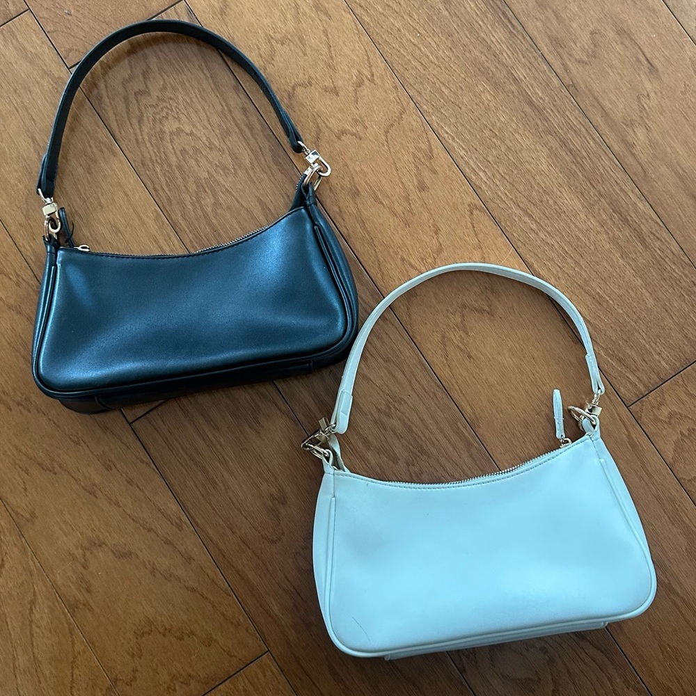 Black and White Women's Handbag Purse Set